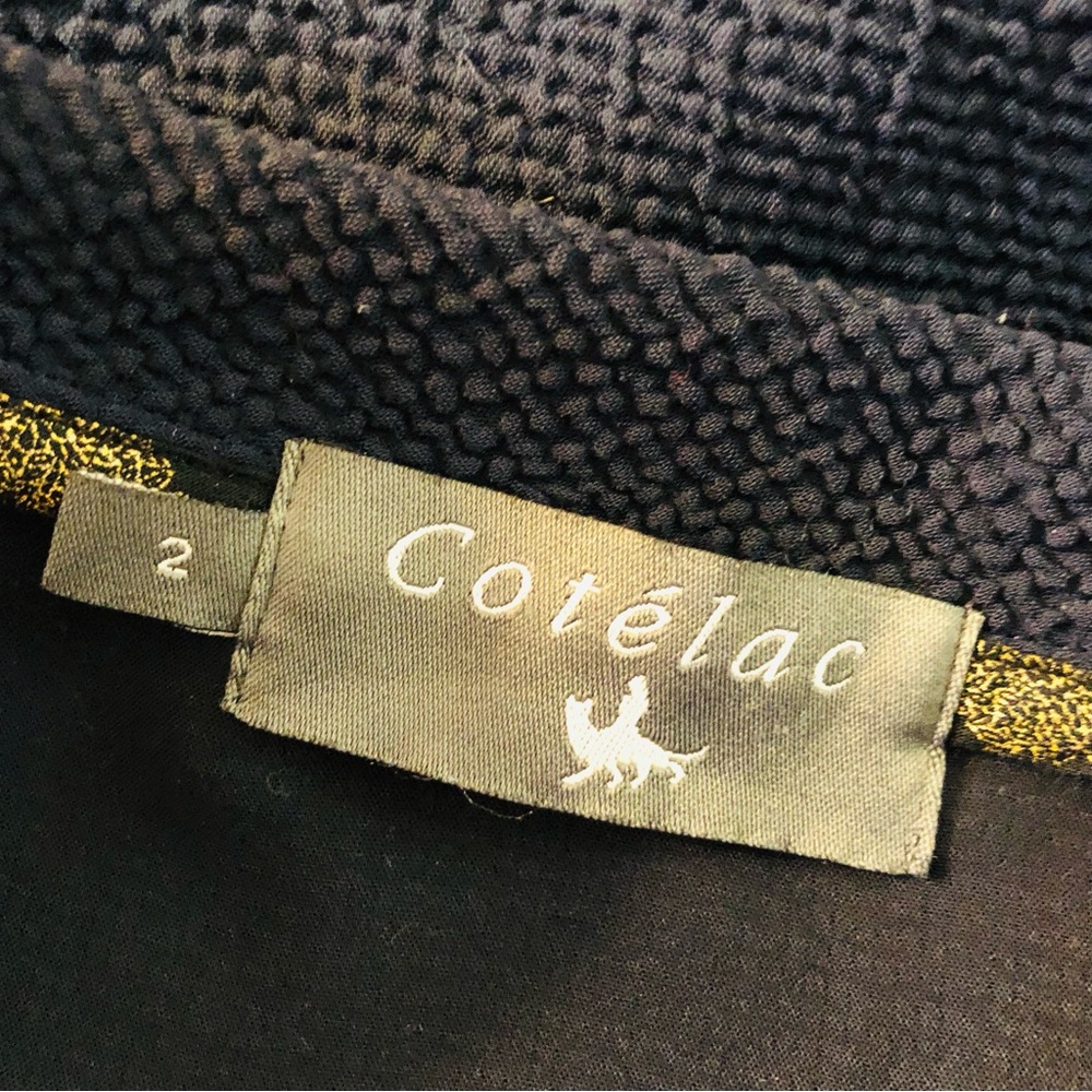 Cotelac Texture Lid Pullover Blouse. Navy Size 2 - image 4